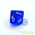 10pcs Polyhedral 10 Sides Dice with Number 1-10, Transparent 10 Sided Dice, 10 Sides Cube 1-10